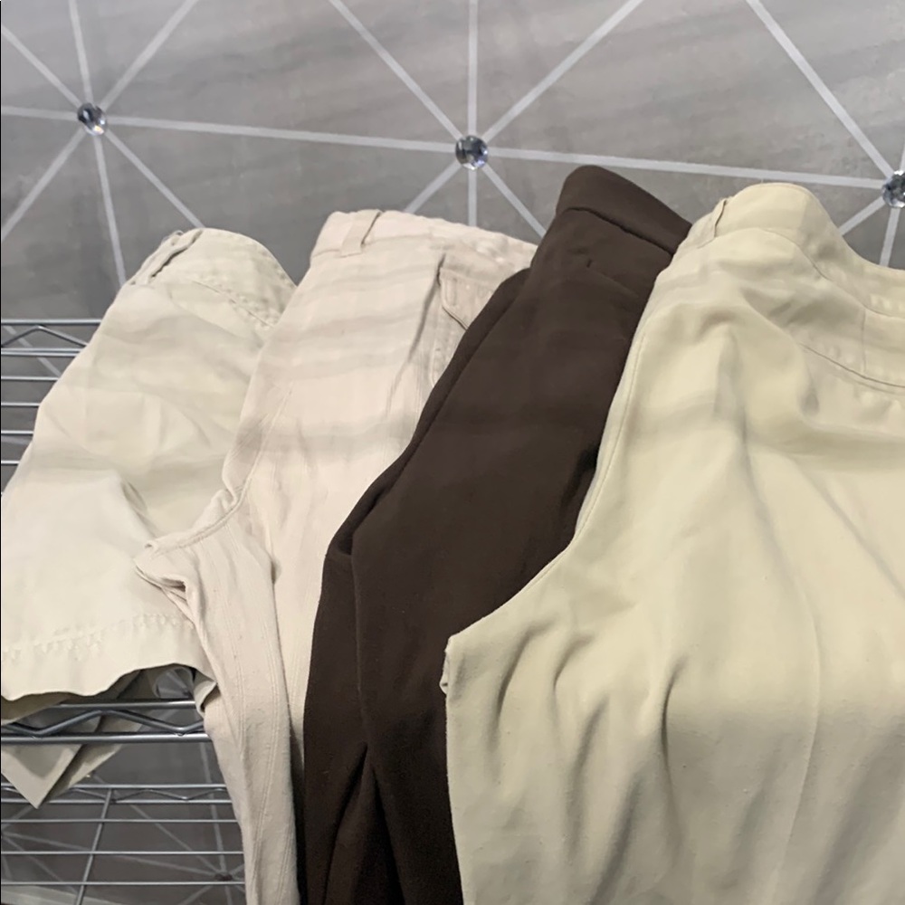 Van Heusen Tan Shorts and Stretch Chinos and Gloria Vanderbilt Brown Dress pant